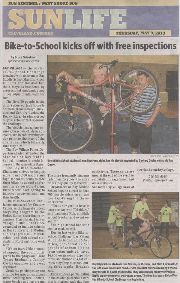 Scan of May 9, 2013 West Shore Sun article Scan of May 9, 2013 West Shore Sun article