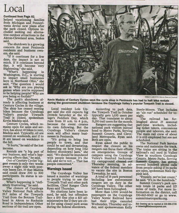 Scan of Oct. 4, 2013 Akron Beacon Journal article, page 2 Scan of Oct. 4, 2013 Akron Beacon Journal article, page 2