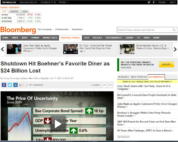 Screen shot of Oct. 17, 2013 Bloomberg article Screen shot of Oct. 17, 2013 Bloomberg article