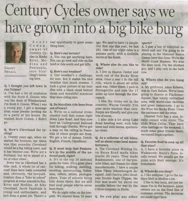 Scan of Cleveland Plain Dealer article of June 23, 2013 (part 2)