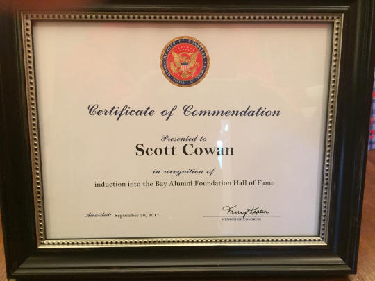 Certificate of recognition from Congresswoman Marcy Kaptur